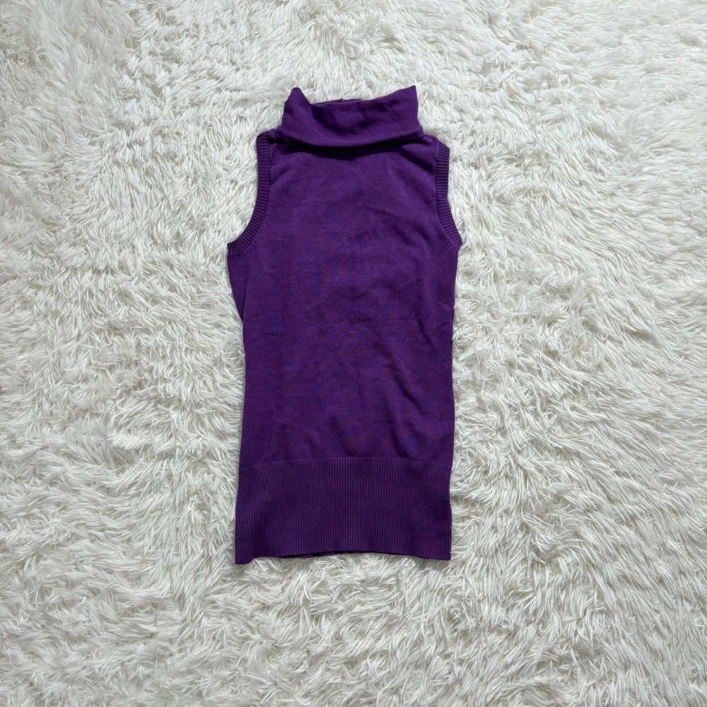 y2k royal purple sweater turtle neck tank top medium